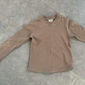 Girls Long Sleeve Top with Copper Accents
